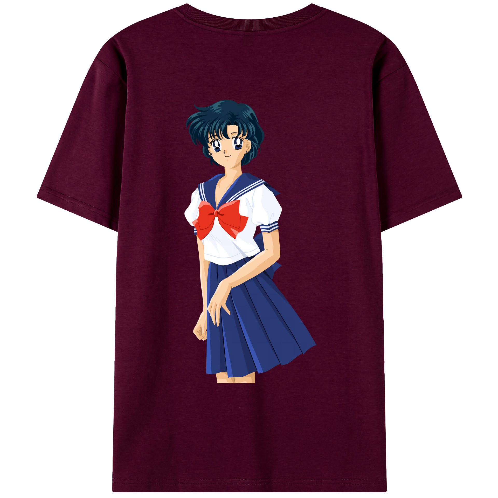 （画像用） 美少女戦士セーラームーン 水野 亜美 みずの あみ Sailor Moon Mizuno Ami レディース半袖Tシャツ(バックプリント)